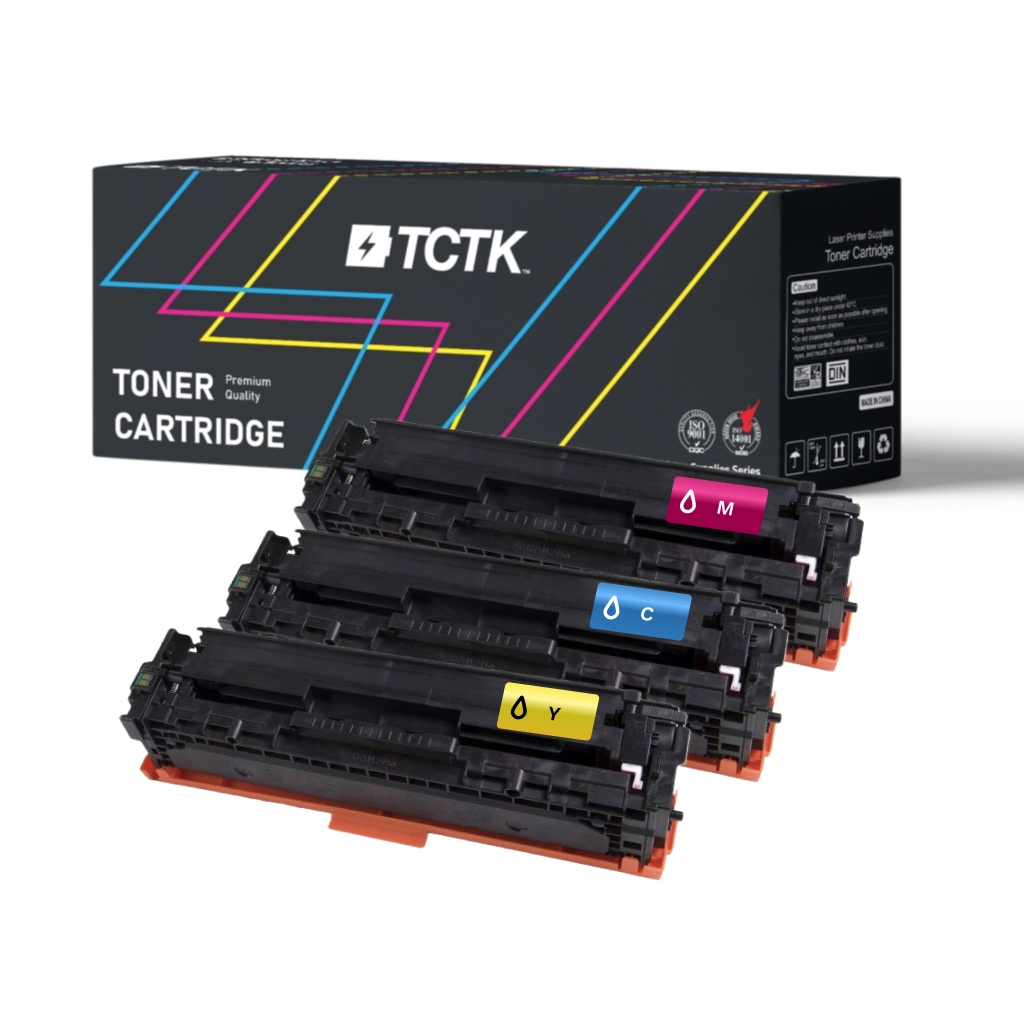 Multipack compatibil cu [HP] Color laserJet CP1213, Color laserJet CP1214, Color laserJet CP1215, Color laserJet CP1216, Color laserJet CP1217 înlocuiește 125A, 128A, CRG-716 3x Tonere